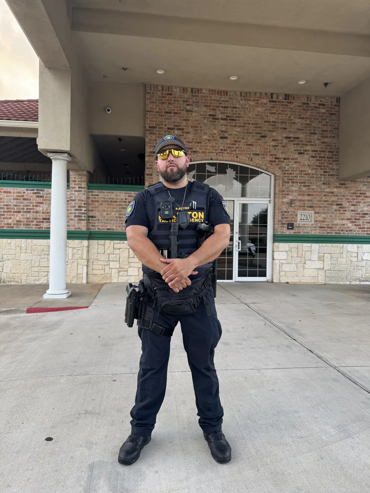 Licensed Houston Tactical Agency officer on a commercial post